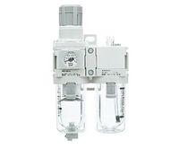 Ensemble filtre/régulateur/lubrificateur à manomètre intégré AC30A-F02-D, interface 1/4 1 Mpa, drainage automatique, filtration 5m