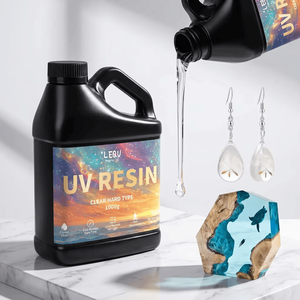 LEQU Pegamento UV Transparente de Curado Rápido Happy And Fun 500g, Adhesivo UV para Joyería, Unión de Vidrio y Manualidades con Resina - Product Image 3