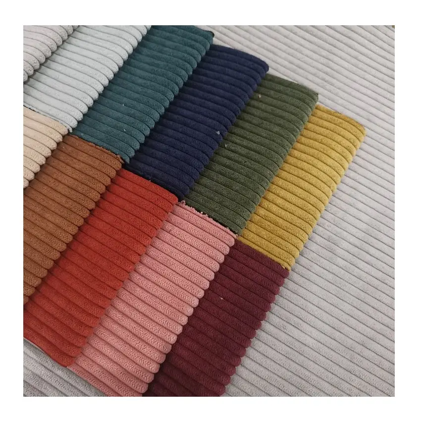 Tissu velours côtelé côtelé en coton confortable, 6mm, textile pour canapé, tissu brossé pour tapisserie de meubles