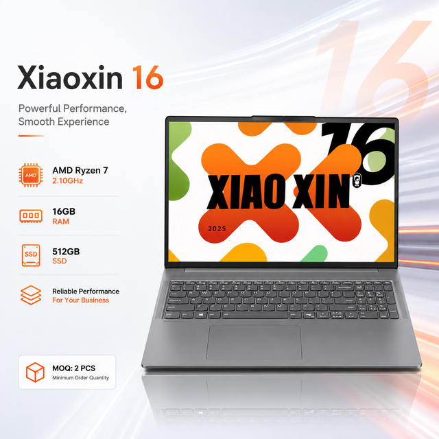 Original New Wholesale Xiaoxin 16 Laptop 2026 16 Inch 1920x1200 IPS AMD Ryzen 7 16GB 512GB SSD Notebook Computer for Student