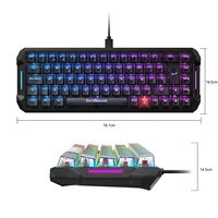 Teclado Mecánico para Juegos DarkBeacon Blade 68, Diseño Español, ISO DB, Interruptores Rojos Neon, USB-C, RGB, Intercambiables en Caliente, Montaje Gasket, Resistente a Derrames