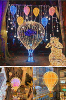Décoration lumineuse personnalisée en forme de montgolfière pour Noël avec lumières LED pour l'aménagement extérieur, Halloween et Thanksgiving