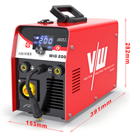 VECTOR Mag Welders Machine à souder MIG200DB à inverseur IGBT, compatible TIG Lift (à gaz et sans gaz) et MMA, avec fonction pulsée