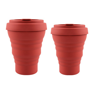 Tasse à eau en silicone pour bébé et tout-petit, portable et pliable, tasse à café résistante à la chaleur, tasse de voyage pliable avec couvercle pour adulte - Product Image 5