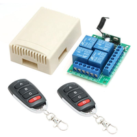 Module récepteur de relais sans fil universel 433 MHz avec télécommande 4 boutons, 12 V CC, 4 canaux