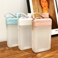Offre Spéciale – Bouteille d'eau carrée portable en plastique de 450 ml, personnalisable, à boire directement, idéale pour les voyages et les activités de plein air