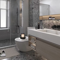 Carreaux de terrazzo gris 60x60cm, aspect pierre de granit, panneau mural flexible en porcelaine, décoration intérieure pour salle de bain et maison