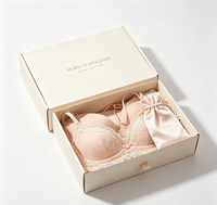 Boîte cadeau en papier de luxe avec logo personnalisé pour lingerie, soutien-gorge, sous-vêtements, emballage en carton rigide de qualité supérieure
