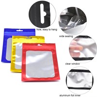 Sacs d'emballage en plastique Mylar réutilisables de luxe, mini-sacs refermables en aluminium, pochettes anti-humidité avec fenêtre transparente pour bijoux