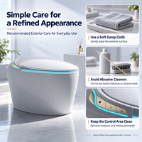 2026 Vente en gros usine WC intelligent de luxe sans réservoir avec bidet intégré, affichage numérique HD et lumière LED bleue