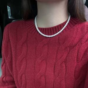 Collier de perles d'eau douce Zhuji polyvalent de 5 à 6 mm, chaîne de queue réglable en argent pur, boucle, presque impeccable, certificat inclus - Product Image 2