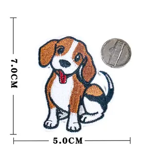 Cartoon Barking Team Crooked Dog Embroidery Patch DIY Clothes Torn Patches Can Be Ironed Sewing Supplies