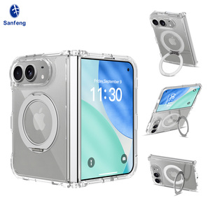 Étui magnétique pliable de haute qualité pour <span class=keywords><strong>iPhone</strong></span> 18 Ultra avec support rotatif, antichoc, transparent, personnalisé, anti-jaunissement, vente en gros - Product Image 1