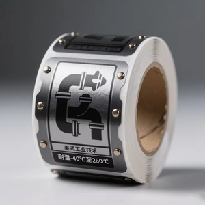 สติกเกอร์อุตสาหกรรมทนความร้อนสูงแบบกำหนดเอง สติกเกอร์กันน้ำ พิมพ์โลโก้ตามสั่ง สติกเกอร์ฉลาก - Product Image 4