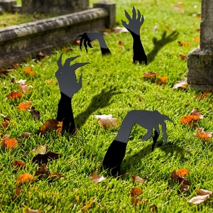16 Inch <b>Halloween</b> Black Acrylic Yard Sign with Stakes, Zombie Hand Shape Ground Stake <b>Decor</b> for Lawn Outdoor Party <b>Decorations</b> - Product Image 3