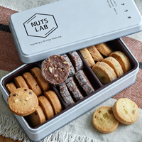 Boîte à biscuits rectangulaire en fer blanc de qualité alimentaire, hermétique, en métal, pour emballage en vrac de biscuits et gâteaux, modèle B