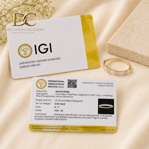 Bague classique en or massif 14 carats certifiée IGI avec diamant de laboratoire taille ronde, taille baguette, taille brillant, bijoux de luxe pour femme, pour mariage - Product Image 6