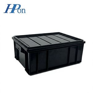 Custom Anti Static Turnover Box With Lid For ESD Sensitive Components Black Conductive Plastic Storage Container - Product Image 5