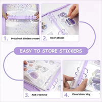 Nouvelle mode, classeur à 5 anneaux en PVC transparent avec paillettes laser, classeur A6 à motif d'étoiles laser, album photo transparent détachable