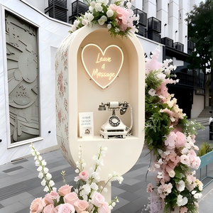 Conjunto de Cabina Telefónica con Flores Artificiales para Exhibición en Escaparates de Centros Comerciales, Decoración de Tiendas Comerciales - Product Image 5