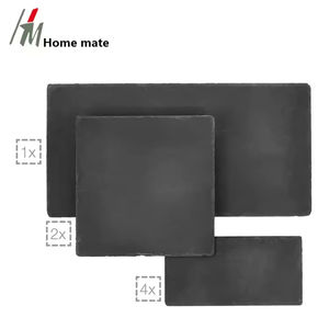 Factory Directly Sale Customized Size 13x13cm Natural <strong>Black</strong> Stone <strong>Slate</strong> Serving Tray - Product Image 4