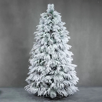 NINI Nouveau sapin de Noël artificiel floqué en PVC moderne de 120/150/180/210/240 cm pour l'extérieur