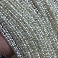 Perles de culture d'eau douce naturelles en gros, Keshi, haute brillance, blanches, 2,5-3 mm, forme riz, semi-finies, pour bijoux DIY, en sachet OPP