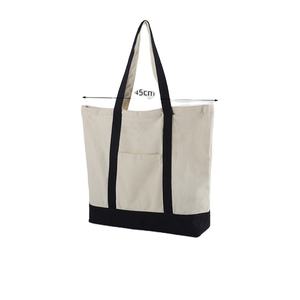 Sac fourre-tout en toile élégant avec une poche externe, fermeture à glissière supérieure, essentiels quotidiens 86 - Product Image 2