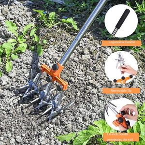 Manual Garden Scarifier Cultivator <b>Tool</b> Rotating Tines 6-Inch Working Width Efficient Soil Loosening <b>Weed</b> <b>Removal</b> - Product Image 4