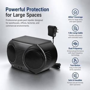 Repelente <span class=keywords><strong>de</strong></span> Plagas Ultrasónico, Dispositivo Electrónico Portátil para Ahuyentar Ratones, Alta Potencia, Cable <span class=keywords><strong>de</strong></span> 1.8m para Habitaciones, Garajes, Hoteles, Estacionamientos - Product Image 1