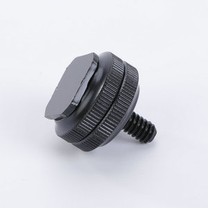 Aluminum Alloy Double Layer Hot Shoe Mount 1/4 Inch With Top And Bottom Locking Screw Camera Flash <b>Tripod</b> Adapter - Product Image 2