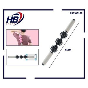 Black 41CM Three-<b>Ball</b> Massage <b>Stick</b>-Premium Product in <b>Balls</b> <b>Sticks</b> Rollers Category - Product Image 1