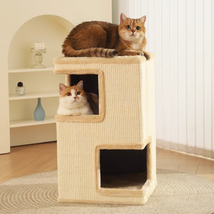 Structure d'escalade de luxe pour <span class=keywords><strong>chat</strong></span> pour petits appartements – Lit pour <span class=keywords><strong>chat</strong></span> et griffoir tout-en-un, peu encombrant, en sisal et carton pour intérieur - Product Image 4