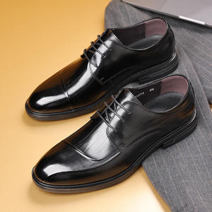 2025 Autumn New Arrival <strong>Men's</strong> Top-Grain Nubuck Leather British Business Round Toe Lace-up Solid Waterproof Dress Shoes - Product Image 3