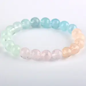 Cadeau parfait Couleur fraîche Ins Style Cristal glacé naturel Couleurs mélangées Morganite pour jeunes filles