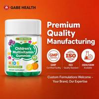 Gommes multivitaminées pour enfants, saveur naturelle de fruits, vitamines et minéraux avec vitamines A, C, D, complexe B, zinc, complément alimentaire pour enfants
