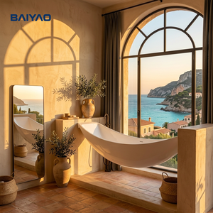 Baignoire <span class=keywords><strong>de</strong></span> luxe en acrylique à motif décoratif, baignoire à surface solide en résine et fibre <span class=keywords><strong>de</strong></span> verre pour hôtel - Product Image 1