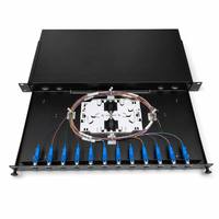 Panneau de brassage à fibres optiques 19 pouces pour montage en rack, 12, 24, 48 fibres, adaptateurs SC LC FC ST, type tiroir, en acier laminé à froid, pour centre de données ODF