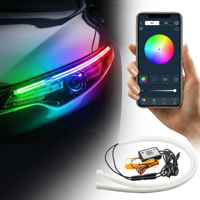 Bande lumineuse LED multicolore pour voiture, avec effets de défilement, feux de jour, commande externe par application mobile