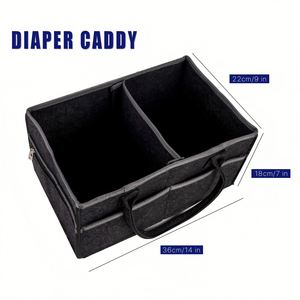 8-Pocket Baby <b>Diaper</b> <b>Caddy</b> Organizer Car & Travel Foldable Baby Felt <b>Diaper</b> Organizer with Wipes <b>Diaper</b> Compartments - Product Image 5