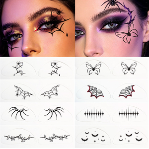 Autocollants de <span class=keywords><strong>tatouage</strong></span> temporaire pour le visage, écologiques, en papier, style gothique punk, fil <span class=keywords><strong>barbelé</strong></span>, pour Halloween, cosplay, fête, imperméables, non toxiques - Product Image 3