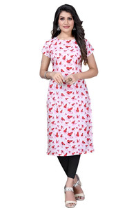 Grossiste indien Fourniture Kurti en soie ethnique imprimé en crêpe rouge pour femmes décontracté élégant fête occasions festives - Product Image 2