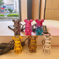 Nouveaux porte-clés en acrylique coloré de haute qualité, ours en peluche de dessin animé violent, brillant, 3D, léger, couleurs personnalisées pour