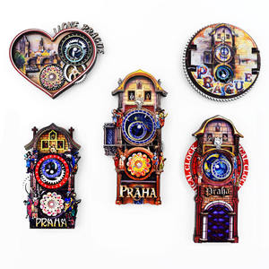 Nuevo Imán para Refrigerador con Reloj Astronómico de <span class=keywords><strong>Praga</strong></span>, con Engranajes Giratorios y Puerta Abatible, Recuerdo de Viaje 3D de Madera de la República Checa - Product Image 1