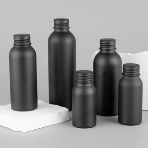 Venta al por mayor personalizado vacío 30ml 40 ml 50 ml 100 mL 120ml 150 ml 1oz 4 oz negro cosmético botella de <span class=keywords><strong>aluminio</strong></span> con tapón de rosca - Product Image 1