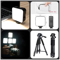 Kit de Vlogging Vidéo Professionnel 3 en 1 avec Trépied 57'', Microphone Sans Fil et Lumière LED pour YouTube TikTok, Enregistrement en Direct et Caméra de Téléphone