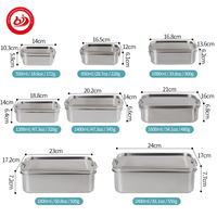 Boîte de conservation alimentaire hermétique en acier inoxydable 18/8 avec clip de verrouillage, boîte à lunch anti-fuite, boîte bento en acier inoxydable