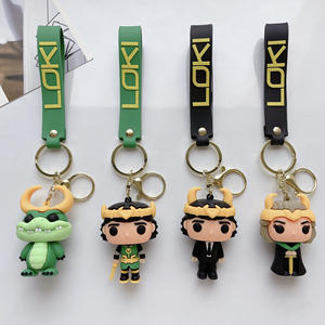 Porte-clés <span class=keywords><strong>Loki</strong></span> en caoutchouc durable, design de figurine d'<span class=keywords><strong>action</strong></span> 3D cool, dessin animé, décoration créative pour sac et voiture - Product Image 2