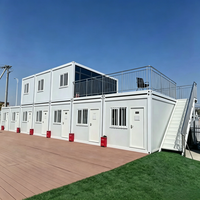 Maison conteneur à 2 étages, structure en acier préfabriquée modulaire, maison portable pour bureau de chantier et dortoir