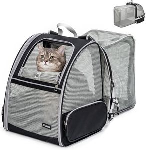 Portable Lightweight Puppy Expandable <b>Cat</b> Carrier <b>Backpack</b> Oxford PC Zipper Adjustable Foldable Travel Friendly Breathable Print - Product Image 3